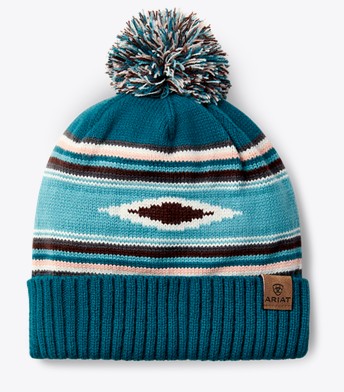 *SALE* LIMITED STOCK LEFT!! Ariat Women's Serape Beanie -  Turquoise Serape