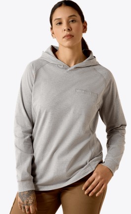 Ariat Women's FR Air Hooded Shirt - Silver Fox Heather