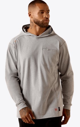 Ariat FR Air Hooded L/S Shirt - Silver Fox Heather