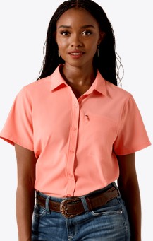 Ariat Women's VentTEK Button Front S/S Shirt - Shell Pink