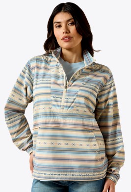 Ariat Women's Whisper 1/2 Zip Pullover Jacket - Sunset Serape Stripe