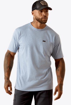 Ariat Rebar Cotton Strong Standard Pocket S/S Shirt - Washed Rain Heather