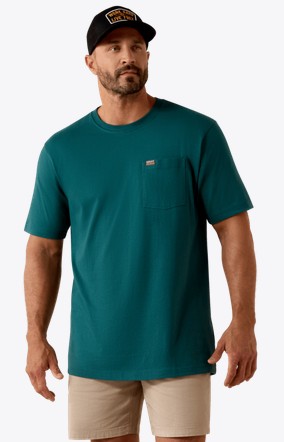 Ariat Rebar Cotton Strong Standard Pocket S/S Shirt - Mediterranean