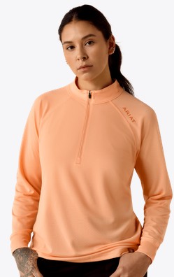 Ariat Women's Rebar Heat Fighter 1/2 Zip L/S Shirt - Papaya Punch