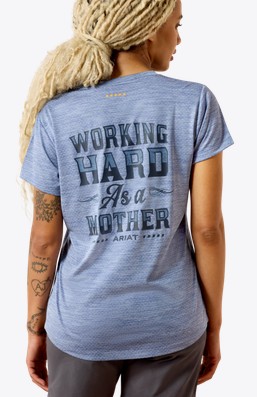 Ariat Women's Rebar Evolution Mother V-Neck S/S - Coastal Fjord