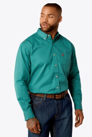 Ariat FR Aaron Button Front Pocket Work Shirt - Teal