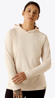 Ariat Women's Rebar Sunblocker Hooded L/S Shirt - Whisper Pink