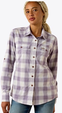 Ariat Women's Rebar Made Tough DuraStretch Button Front L/S Shirt - Thistle