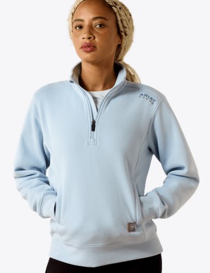 *SALE* LIMITED SIZES AND STOCK!! Carhartt Women's Rebar Lightweight Mock 1/2 Zip Sweatshirt - Subdued Blue