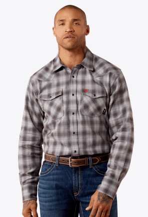 Ariat FR Rob Retro Fit Snap Front Work Shirt - Weathervane