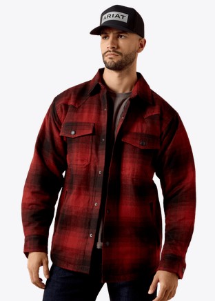 *SALE* ONLY SIZE LG LEFT!!  Ariat Retro Snap Front Shirt Jacket - Biking Red Buffalo Plaid