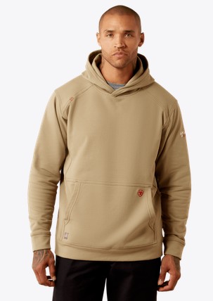 Ariat FR Solid Pullover Hooded Sweatshirt - Field Khaki