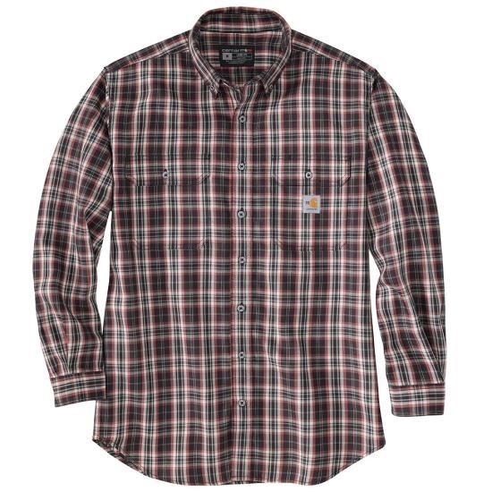 Carhartt FR Button Front Force Rugged Flex Original Fit Twill Plaid Shirt