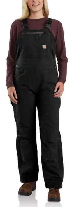 Carhartt Women's Super Dux Relaxed Fit Sherpa Lined Bib Overall - Black