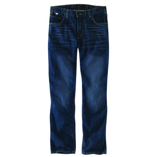 Carhartt FR Rugged Flex Straight Fit Straight Leg Five Pocket Jeans - Midnight Indigo