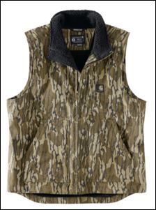 Carhartt Rugged Flex® Duck Loose Fit Sherpa-Lined Camo Mock Neck Vest - Mossy Oak Bottomland Camo