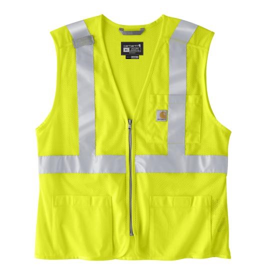 Carhartt Hi-Visibility Mesh Multi-Pocket Class 2 Vest - Brite Lime