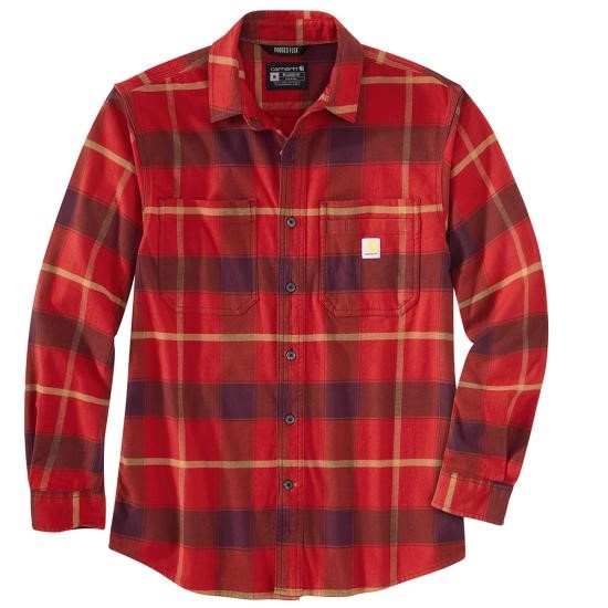 Carhartt Rugged Flex Relaxed Fit Midweight Flannel Button Front Plaid L/S Shirt