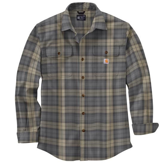 Carhartt Loose Fit Heavyweight Flannel Plaid Button Front L/S Shirt