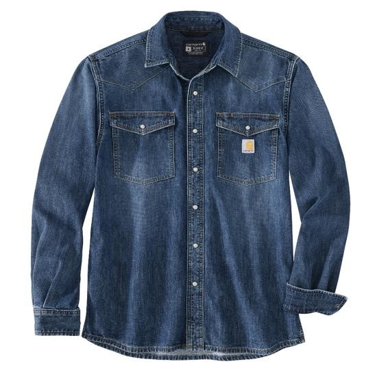 Carhartt Montana Relaxed Fit Midweight Denim Snap Front L/S Shirt