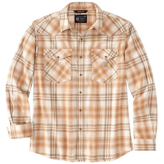 Carhartt Montana Rugged Flex Relaxed Fit Lightweight Snap Front Plaid L/S Shirt