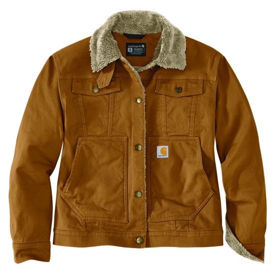 Carhartt Women's Rugged Flex Loose Fit Canvas Sherpa-Lined Jacket