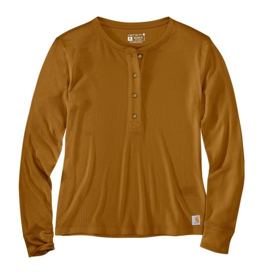 Carhartt Women's TENCEL Fiber Series Relaxed Fit Ribbed Henley L/S Shirt