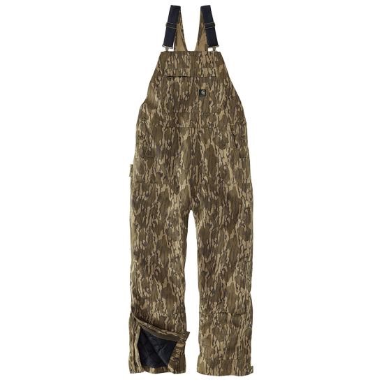 Carhartt Flex Duck Insulated Camo Bib Overall - Mossy Oak Bottomland Camo