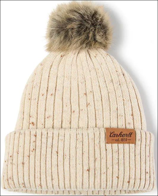 Carhartt Women's Knit Faux Fur Pom-Pom Beanie