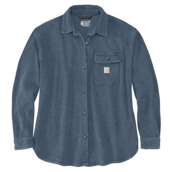 Carhartt Women's Oversized-Fit Heavyweight Waffle Knit Button Front Shirt