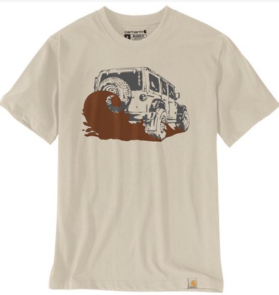 Carhartt Irvine Relaxed Mud Logo S/S Shirt - Oat Milk