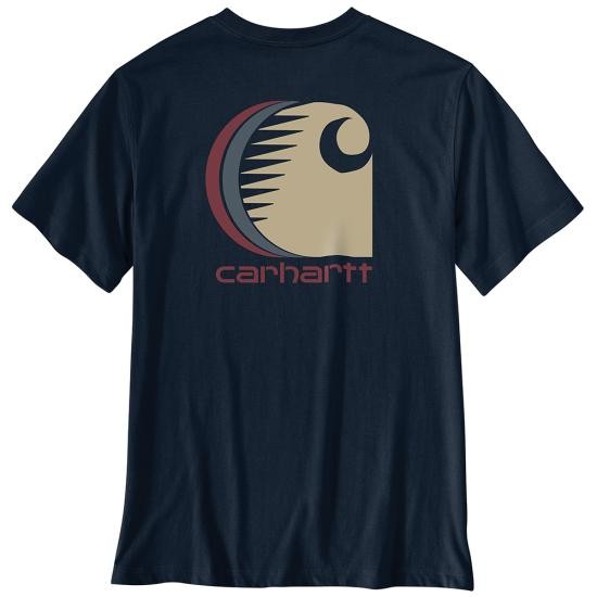 Carhartt Irvine Relaxed C Logo S/S Shirt - Navy