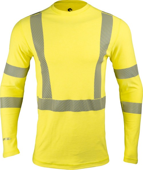 Dragonwear FR HI-VIS Class 3 Pro Dry Tech Lightweight L/S Shirt - Hi-Vis Yellow