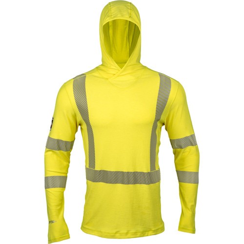 Dragonwear FR HI-Vis Class 3 Pro Dry Tech L/S Hoodie - HI-VIS Yellow