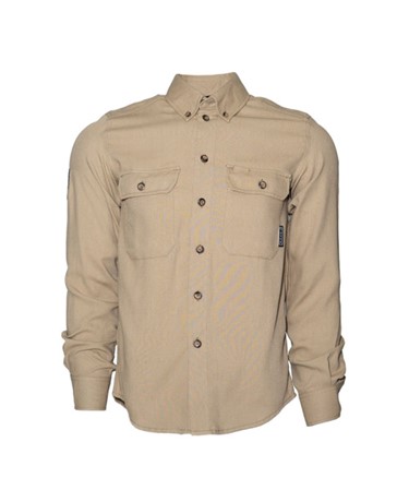 Dragonwear FR Button Front High Line Work Shirt - Khaki