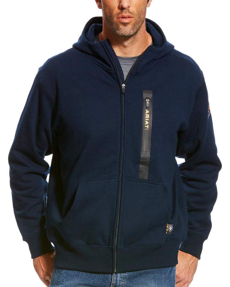 Ariat Rebar Workman Hooded Zip-Front Sweatshirt - Navy