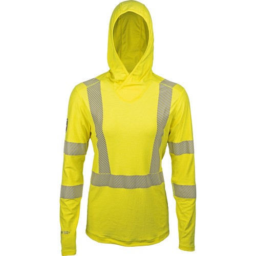 Dragonwear Women's Pro Dry Tech Hooded L/S Shirt - HI-Vis Yellow