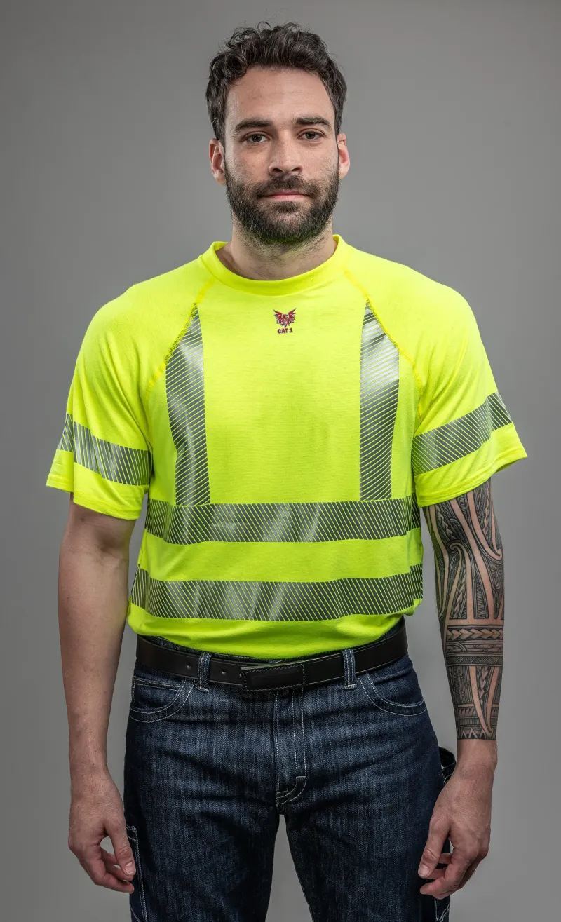 *SALE* NSA DRIFIRE® FR HI-VIS Class 3 Control S/S Crewneck - Hi-Vis Yellow