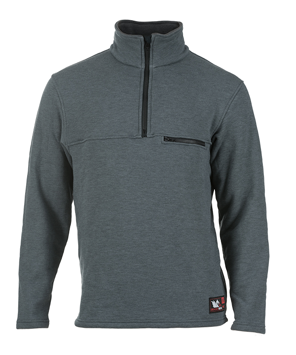 Dragonwear FR Elements Dual Hazard Quarter-Zip Sweatshirt - Gray
