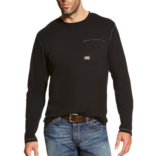 Ariat Rebar Workman Crewneck Pocket L/S Shirt - Black