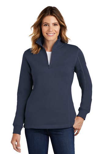 Sport Tek Women's Quarter-Zip Sweatshirt - True Navy