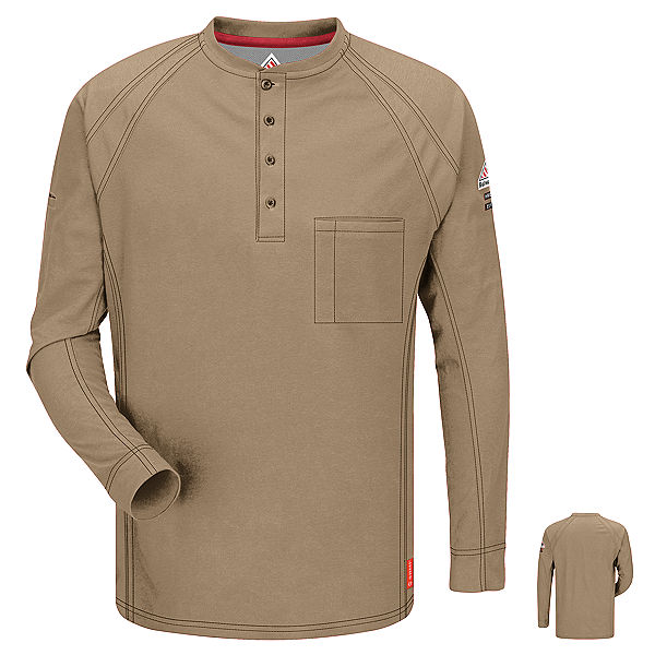 Bulwark FR iQ Series Raglan Sleeve Henley Pocket L/S Shirt