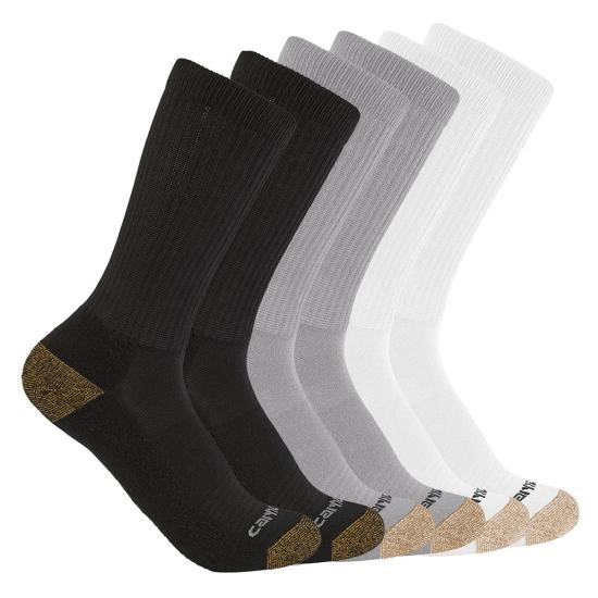 Carhartt All-Season Cushioned Crew Socks - 6 Pack