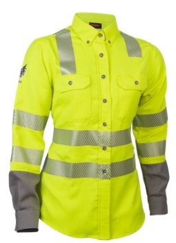 NSA DRIFIRE® Women's FR Hi-Vis Lightweight Class 3 Button Front L/S Shirt