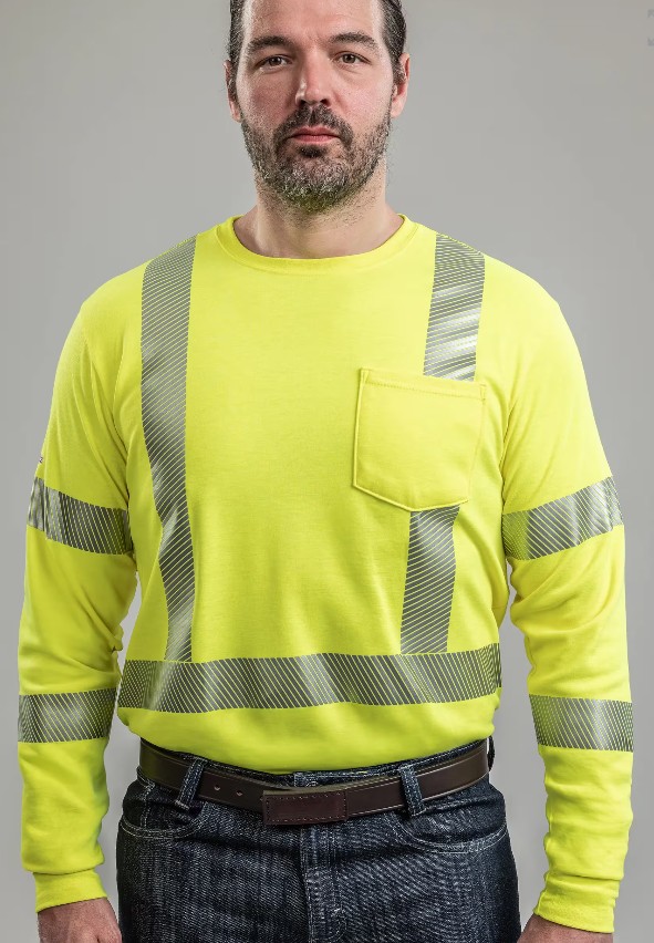 NSA DRIFIRE® FR HI-VIS Class 3 Dual Hazard Pocket Lightweight L/S Shirt - Hi-Vis Yellow
