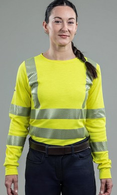 NSA DRIFIRE® Women's FR Hi-Vis Dual Hazard Class 3 L/S Crewneck Shirt - Hi-Vis Yellow